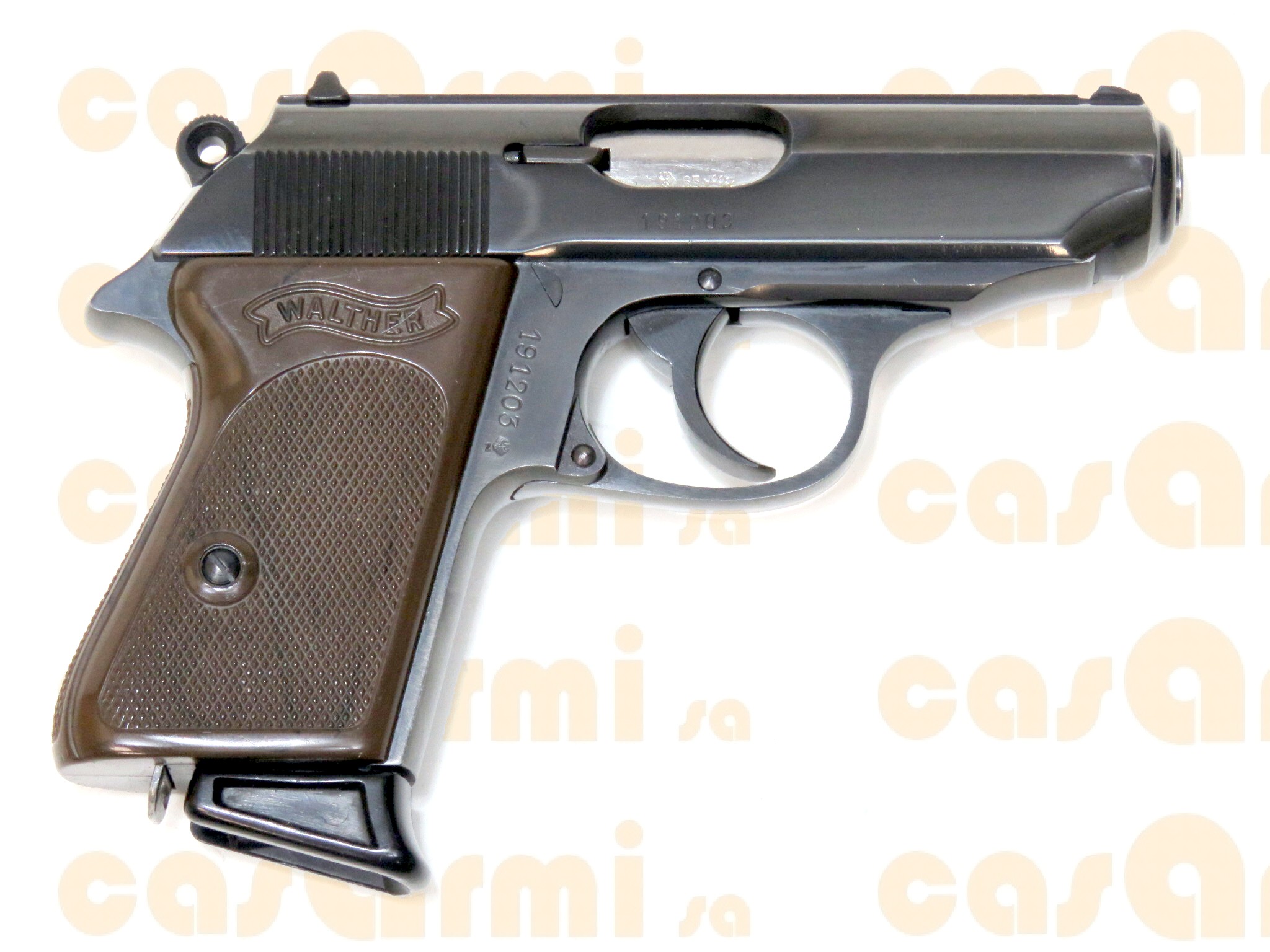 Walther mod. PPK, con fodero originale in cuoio, secondo caricatore 7.65 Browning